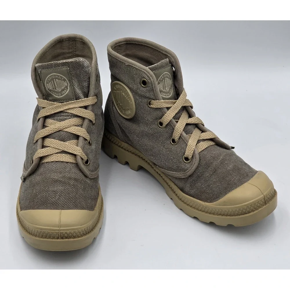 Palladium Women's‎ Pampa Hi Tan Brown Canvas Ankle Boots 5.5